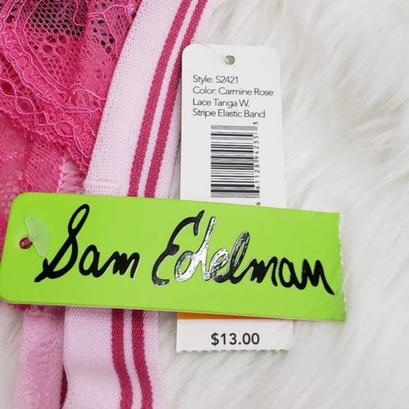 SAM EDELMAN Pink Scallop Lace Tanga - Picture 4 of 7